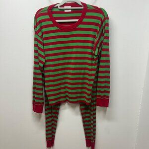 Hanna Andersson Red and Green Striped Pajama Set